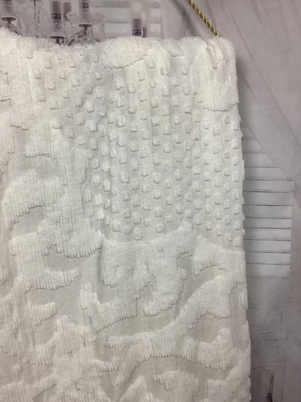 Vintage White Comforter Cover Swiss Dot Fringe